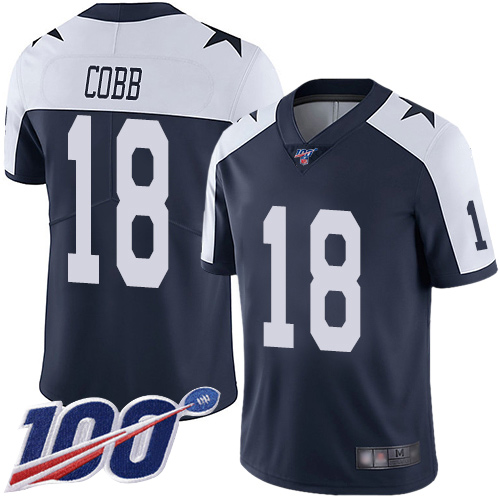 Men Dallas Cowboys Limited Navy Blue Randall Cobb Alternate #18 100th Season Vapor Untouchable Throwback NFL Jersey->dallas cowboys->NFL Jersey